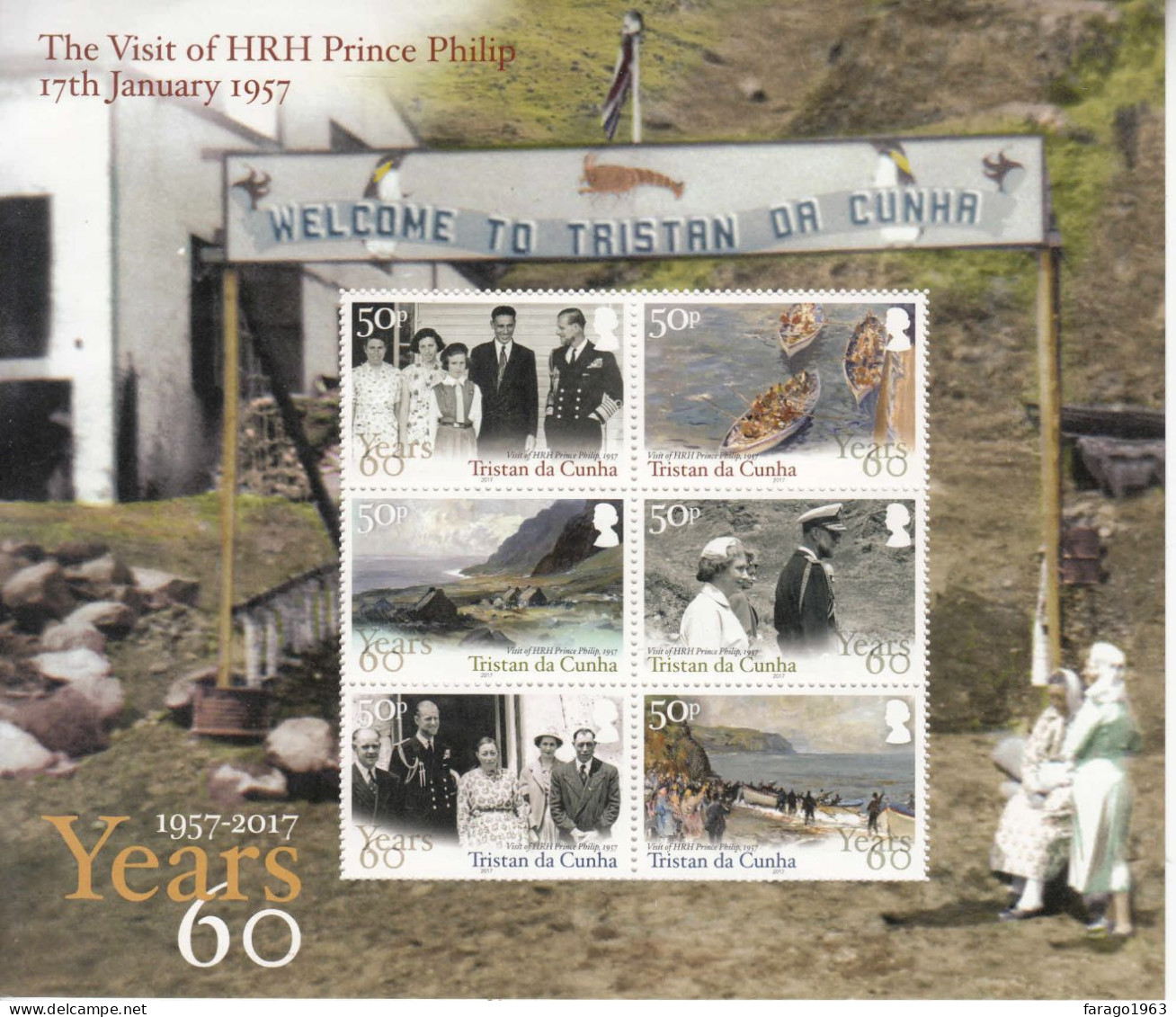 2017 Tristan Da Cunha Visit Of HRH Prince Philip Miniature Sheet Of 6 MNH - Tristan Da Cunha