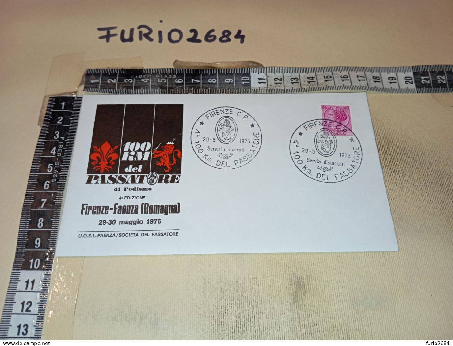 HB12709 FDC TIMBRO ANNULLO FIRENZE 1976 4° 100KM DEL PASSATORE - FDC