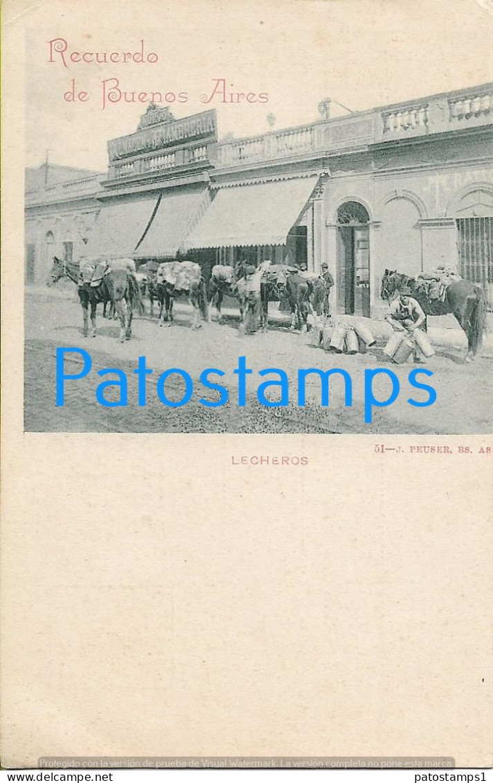 227193 ARGENTINA BUENOS AIRES COSTUMES LECHEROS AMBULANTE POSTAL POSTCARD - Argentine