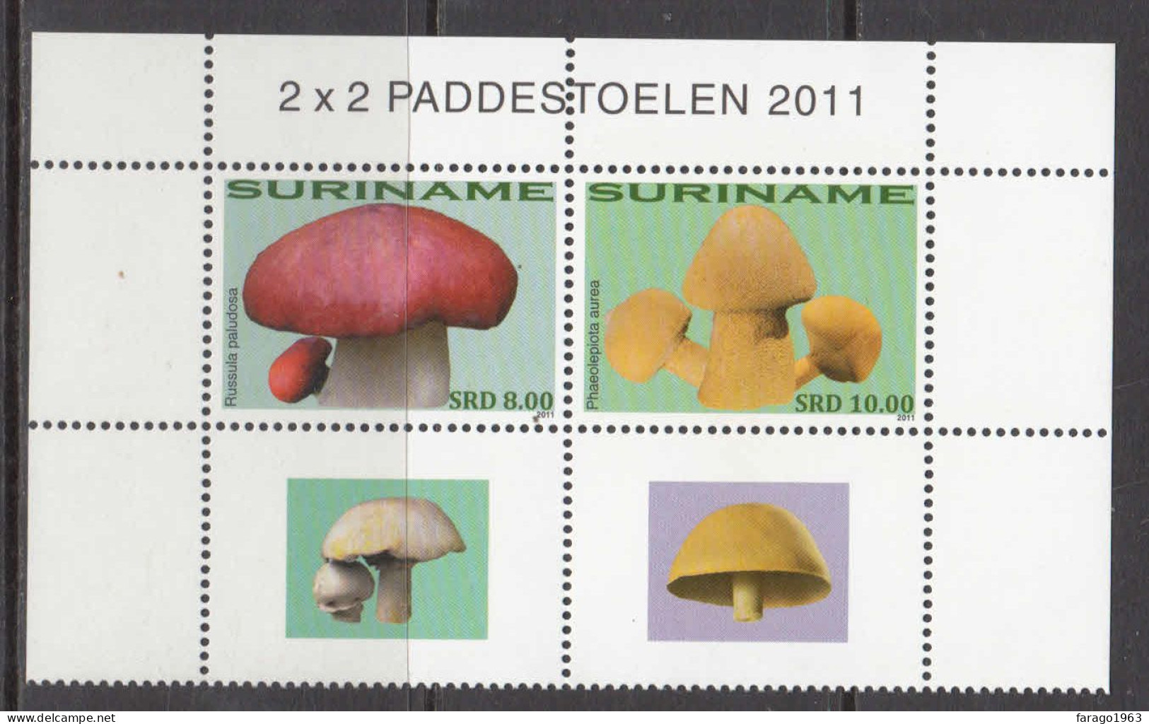 2011 Surinam Suriname Mushrooms Fungi Complete Pair MNH - Suriname