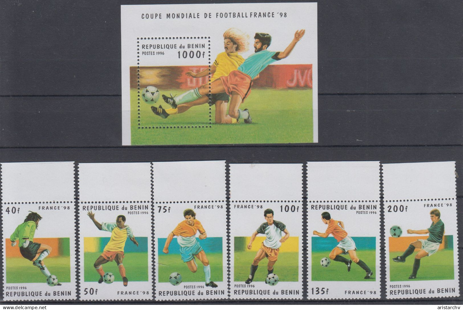 BENIN 1998 FOOTBALL WORLD CUP S/SHEET AND 6 STAMPS - 1998 – France