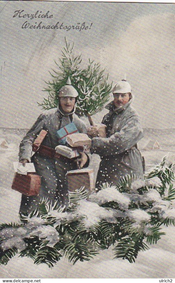 AK Herzliche Weihnachtsgrüße - Deutsche Soldaten M Weihnachtsbaum U Geschenken - Feldpost Res Inf Rgt 109 - 1915 (68857) - Other & Unclassified