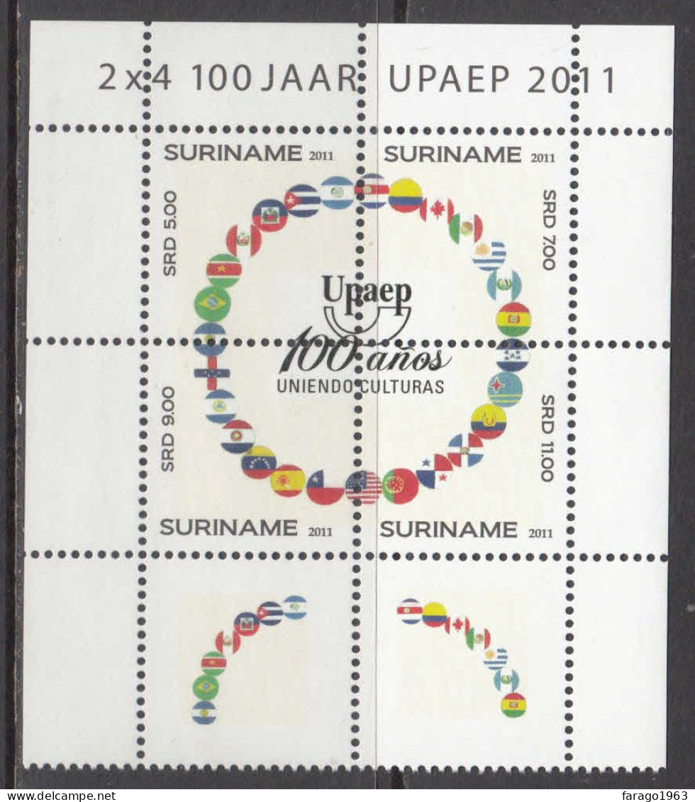 2011 Surinam Suriname Upaep Flags Miniature Sheet Of 4 MNH - Surinam