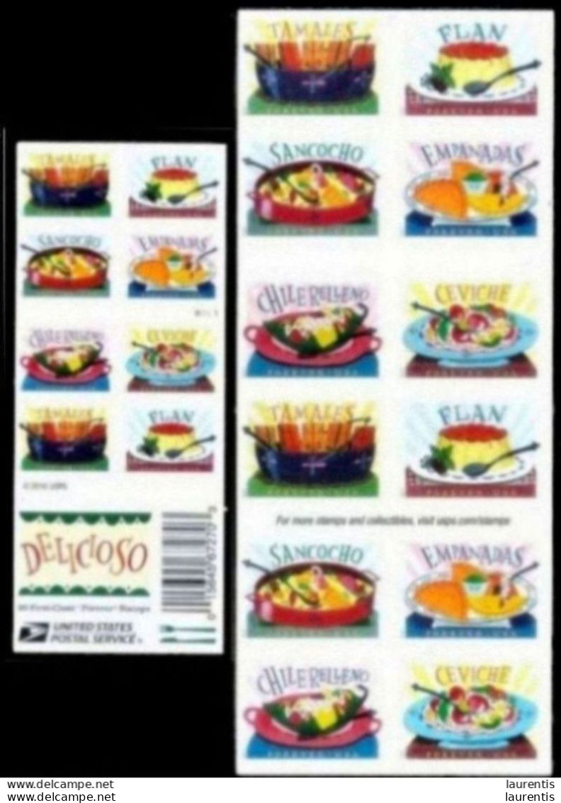 7676  South & Central América Meals - Aliments - United States - 20 Stamps Booklet - MNH - 9,50 - Food
