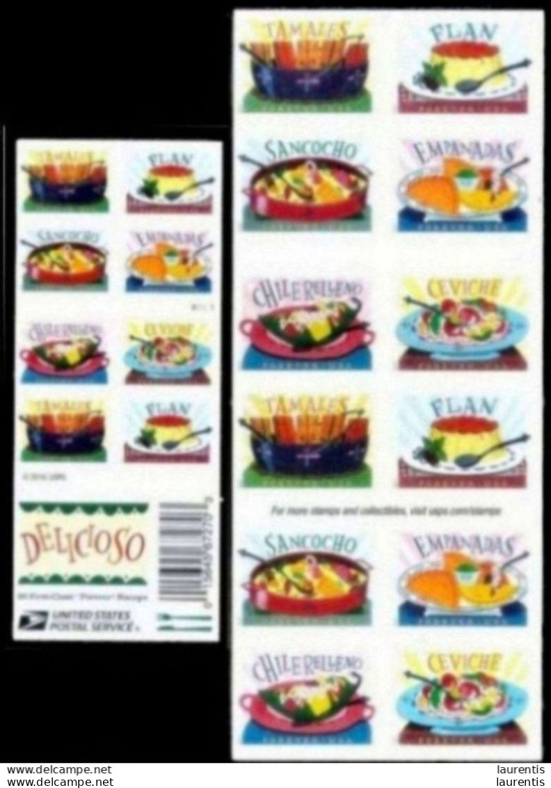 7676  South & Central América Meals - Aliments - United States - 20 Stamps Booklet - MNH - 9,50 - Alimentation