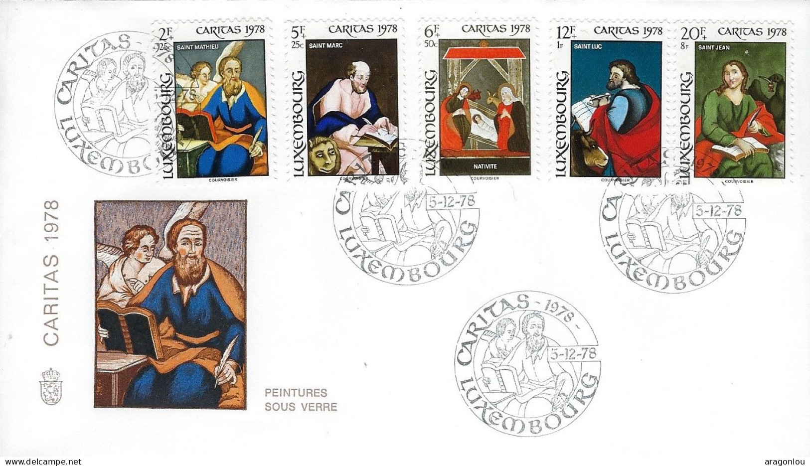 Luxembourg - Luxemburg -  Enveloppe  1978      Caritas   Peintures Sous  Verre - Usados