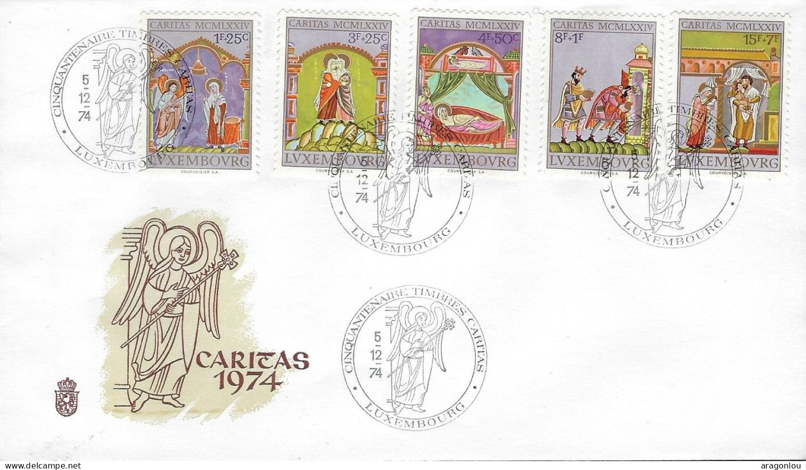 Luxembourg - Luxemburg -  Enveloppe  1974      Caritas   Cinquantenaire Des Timbres De Bienfaisance - Oblitérés