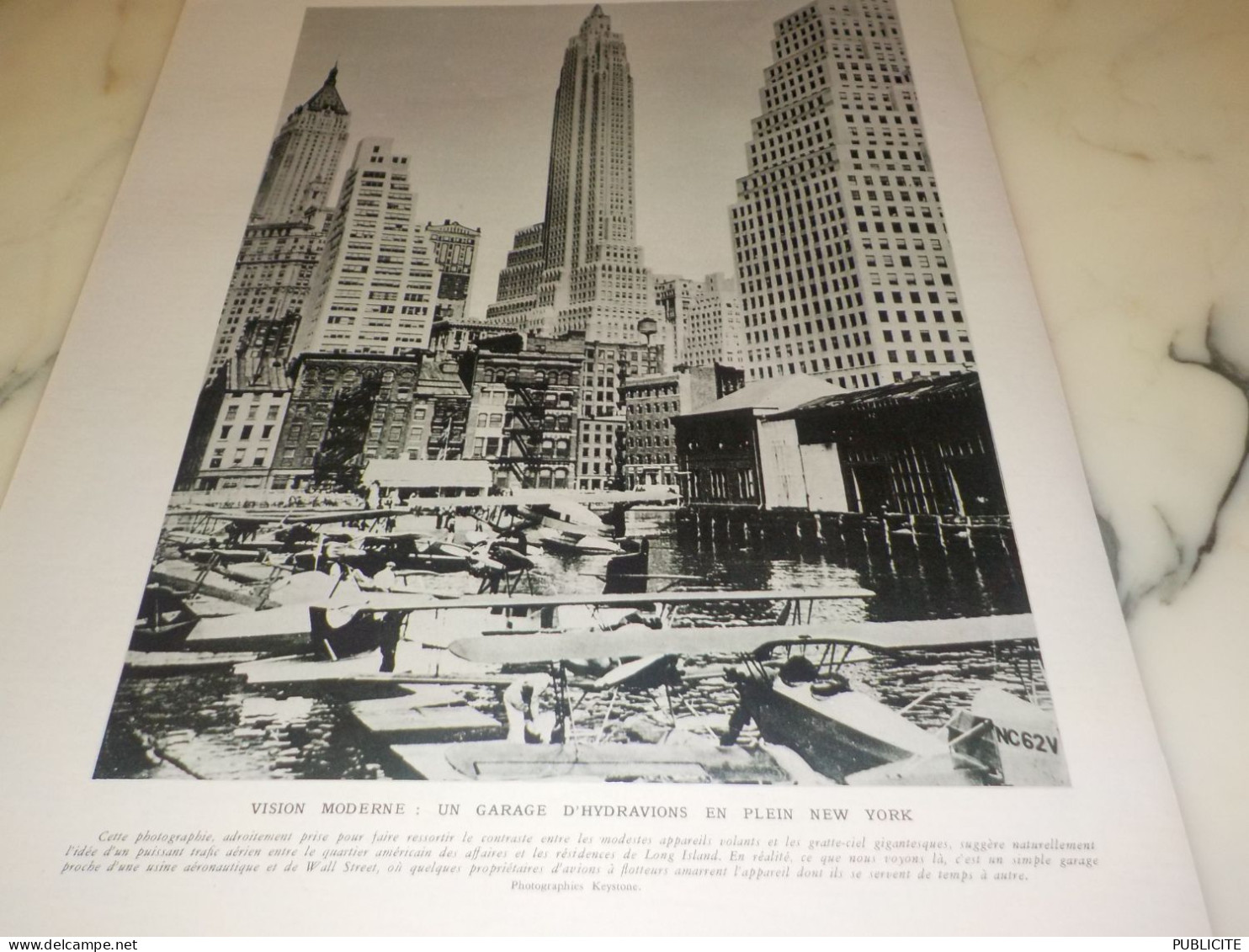 PHOTO GARAGE D HYDRAVIONS A NEW YORK 1935 - Zonder Classificatie