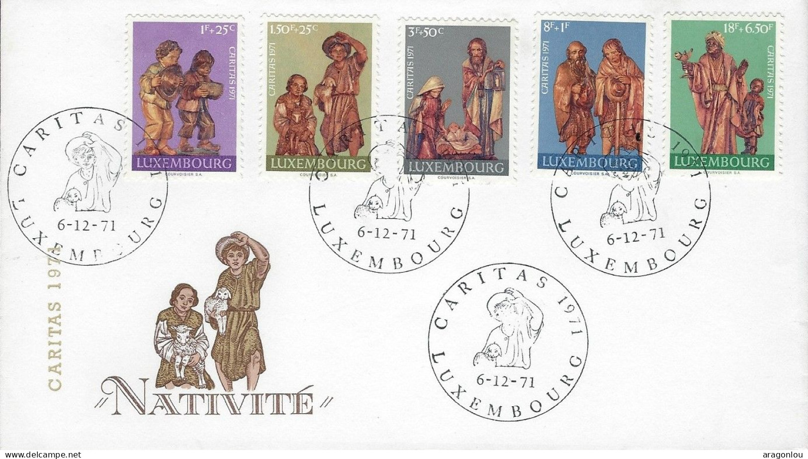 Luxembourg - Luxemburg -  Enveloppe  1971      Caritas   NATIVITÉ - Gebraucht