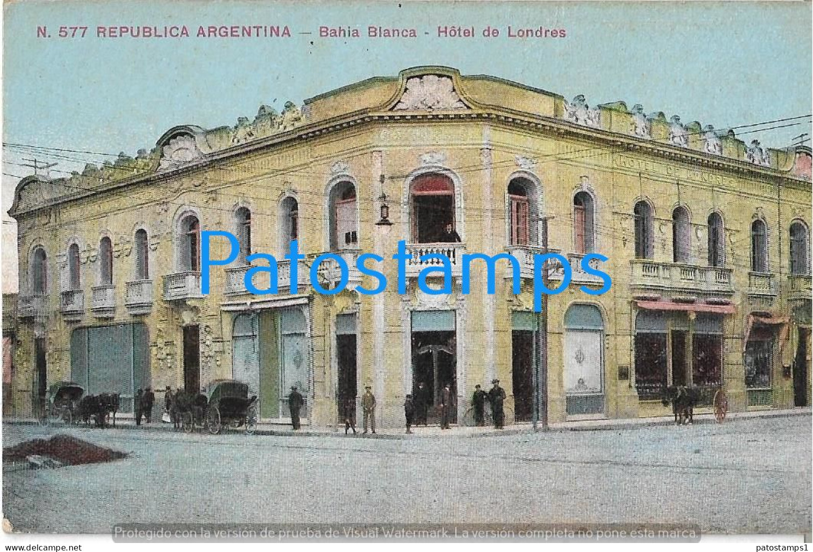 227212 ARGENTINA BUENOS AIRES BAHIA BLANCA HOTEL DE LONDRES POSTAL POSTCARD - Argentina