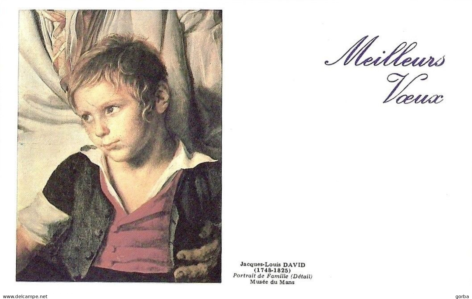 *CPM - Lot De 2 Jolies Petites Cartes De Vœux De 1990 - Peinture De David Et Corot - New Year