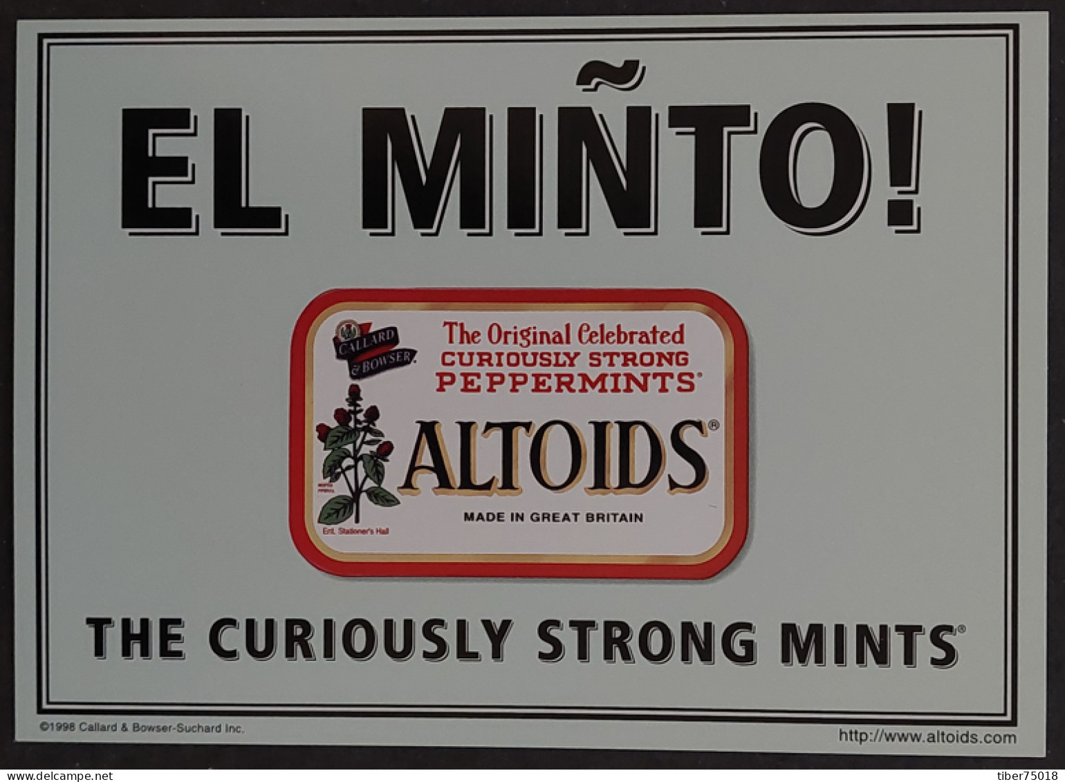 Carte Postale - Altoids (The Original Celebrated Curiously Strong Peppermints) El Minto ! - Advertising