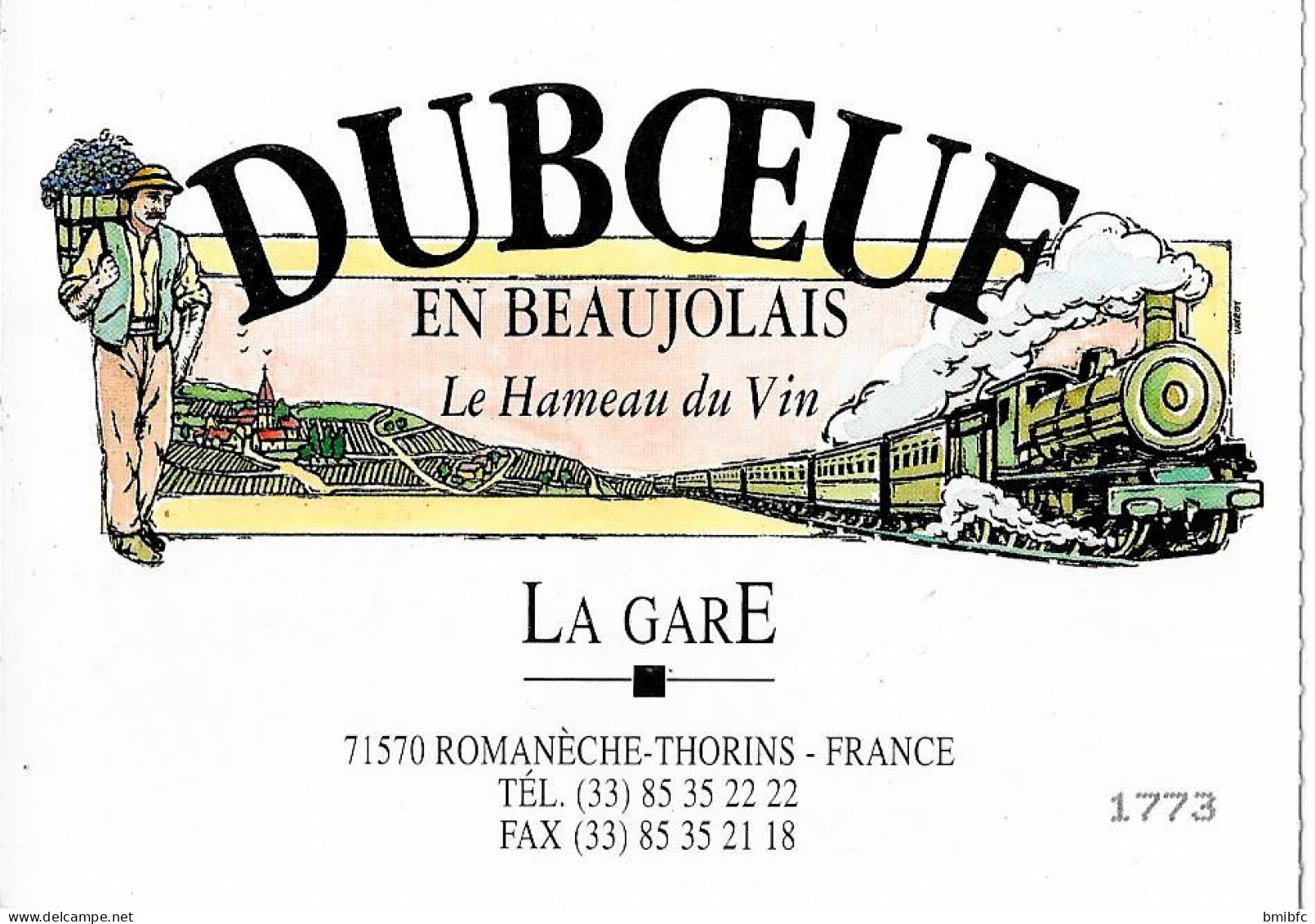 DUBŒUF Edn BEAUJOLAIS - Le Hameau Du Vin - La Gare - ROMANÈCHE-THORINS - Visiting Cards