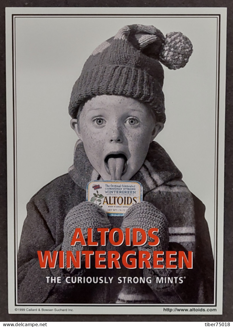 Carte Postale (Tower Records) Altoids (The Original Celebrated Curiously Strong Peppermints) Altoids Wintergreen - Publicité