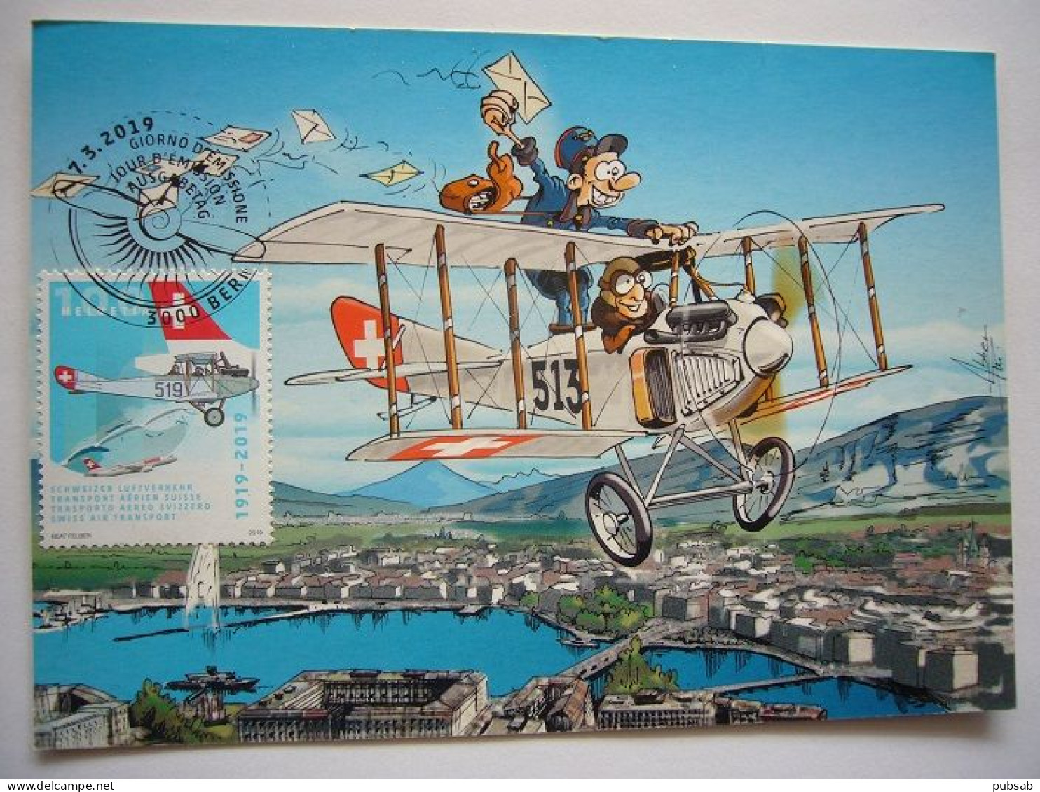 Avion / Airplane / SWISSAIR / Haefeli DH-3 / Carte Maximum - 1919-1938: Fra Le Due Guerre