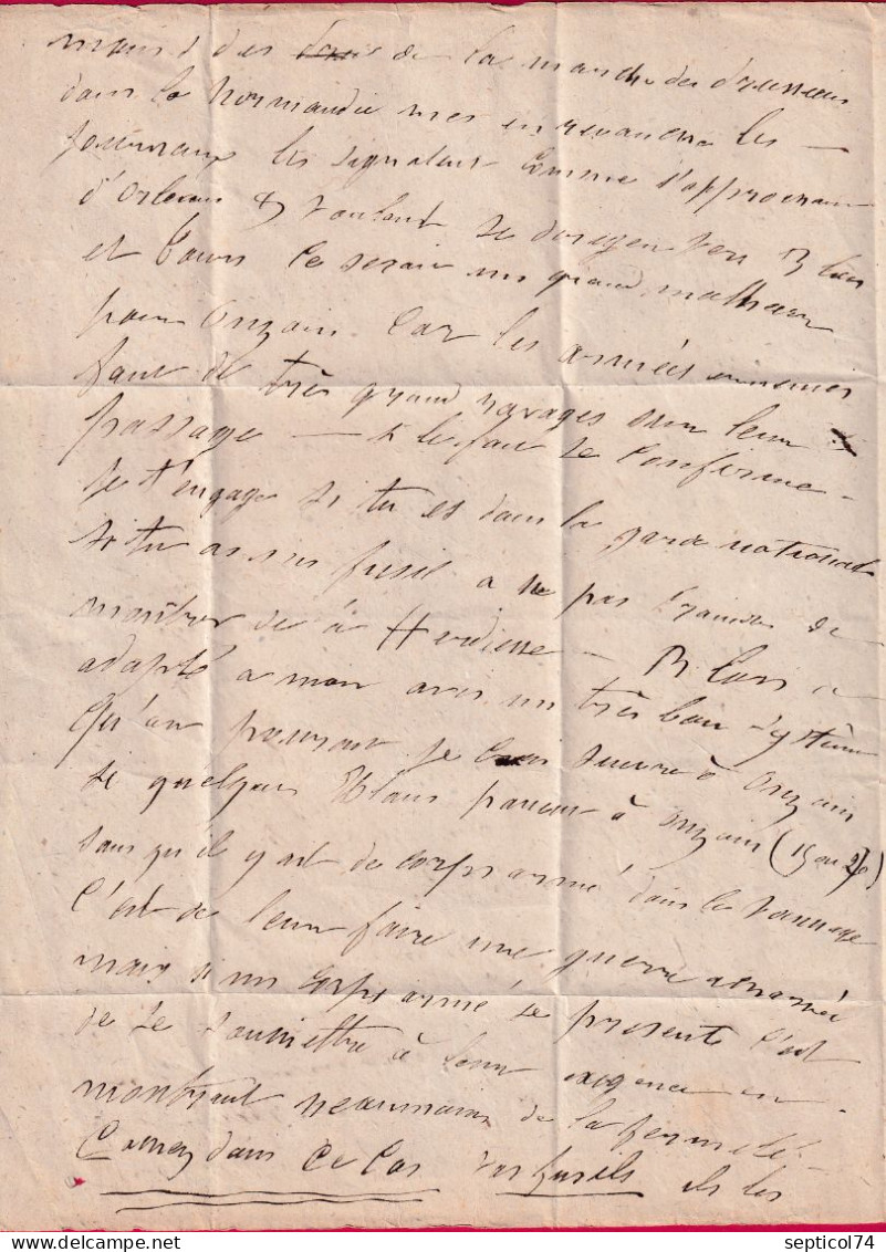 GUERRE 1870 ARMEE DE LA LOIRE CAEN CALVADOS POUR ONZAIN LOIR ET CHER PP ENCADRE LETTRE - Krieg 1870