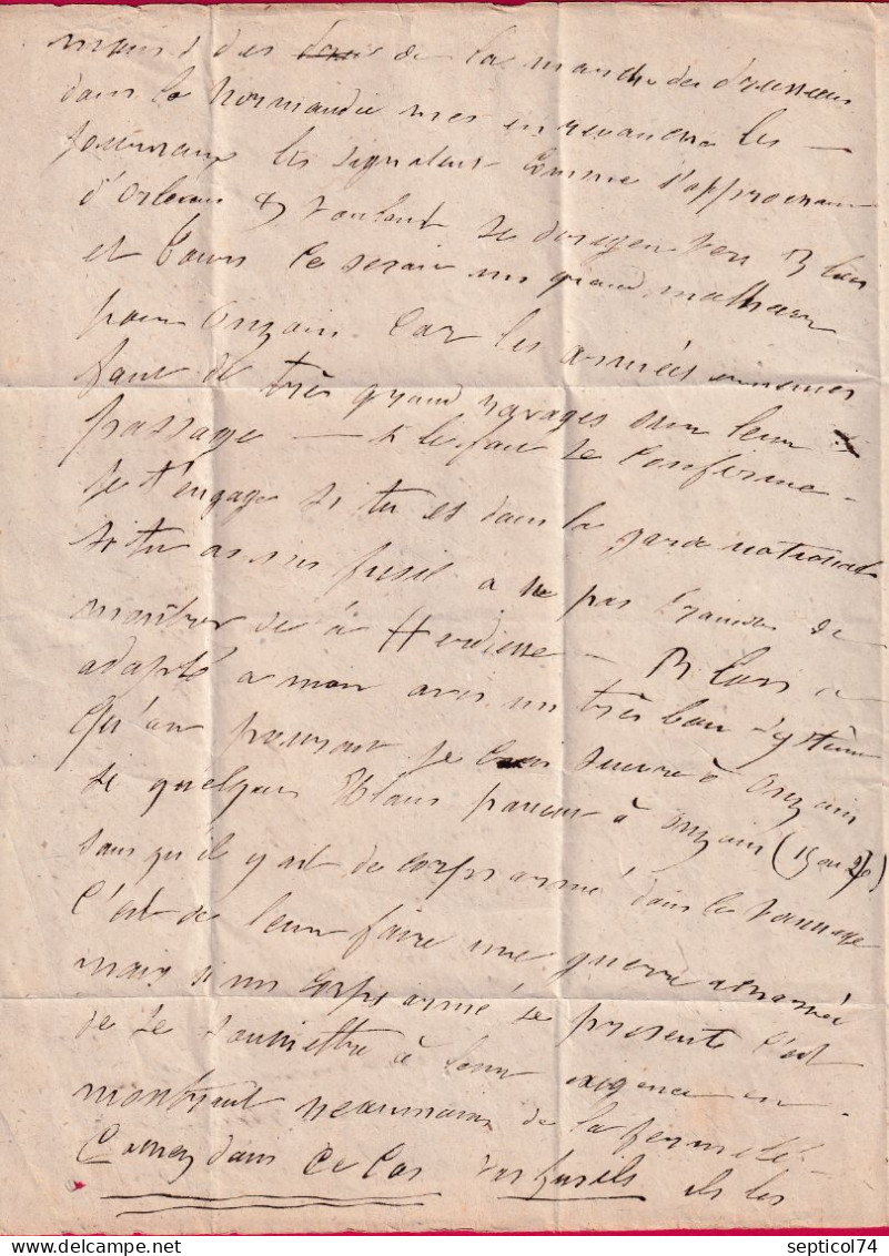 GUERRE 1870 ARMEE DE LA LOIRE CAEN CALVADOS POUR ONZAIN LOIR ET CHER PP ENCADRE LETTRE - War 1870