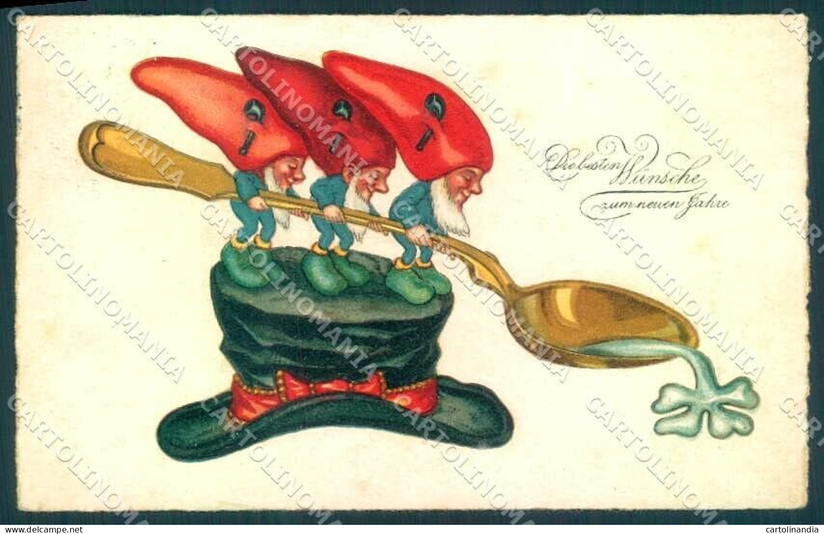 Artist Signed Gnome Lutin Fantasy Serie 1848 CREASED Postcard VK9505 - Sonstige & Ohne Zuordnung