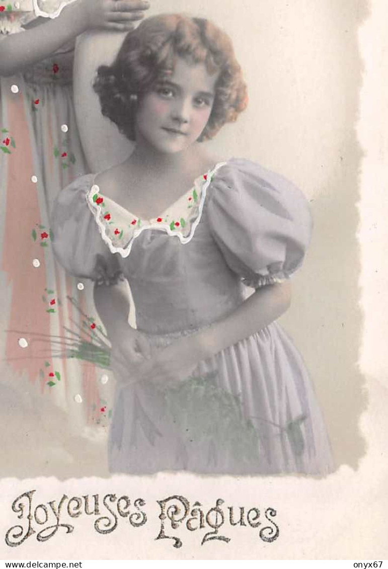 Carte Postale Fantaisie Enfant-Jeune-Fille-Young-Girl-Child Woman-Kind-Portrait-Grete Reinwald-Joyeuses Pâques-Oeuf - Abbildungen