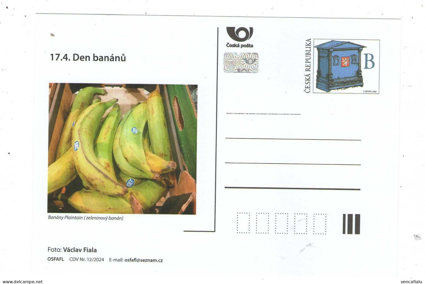 Czech Republic 2024 - Day Of Bananas, Special Postal Stationery, MNH - Frutta