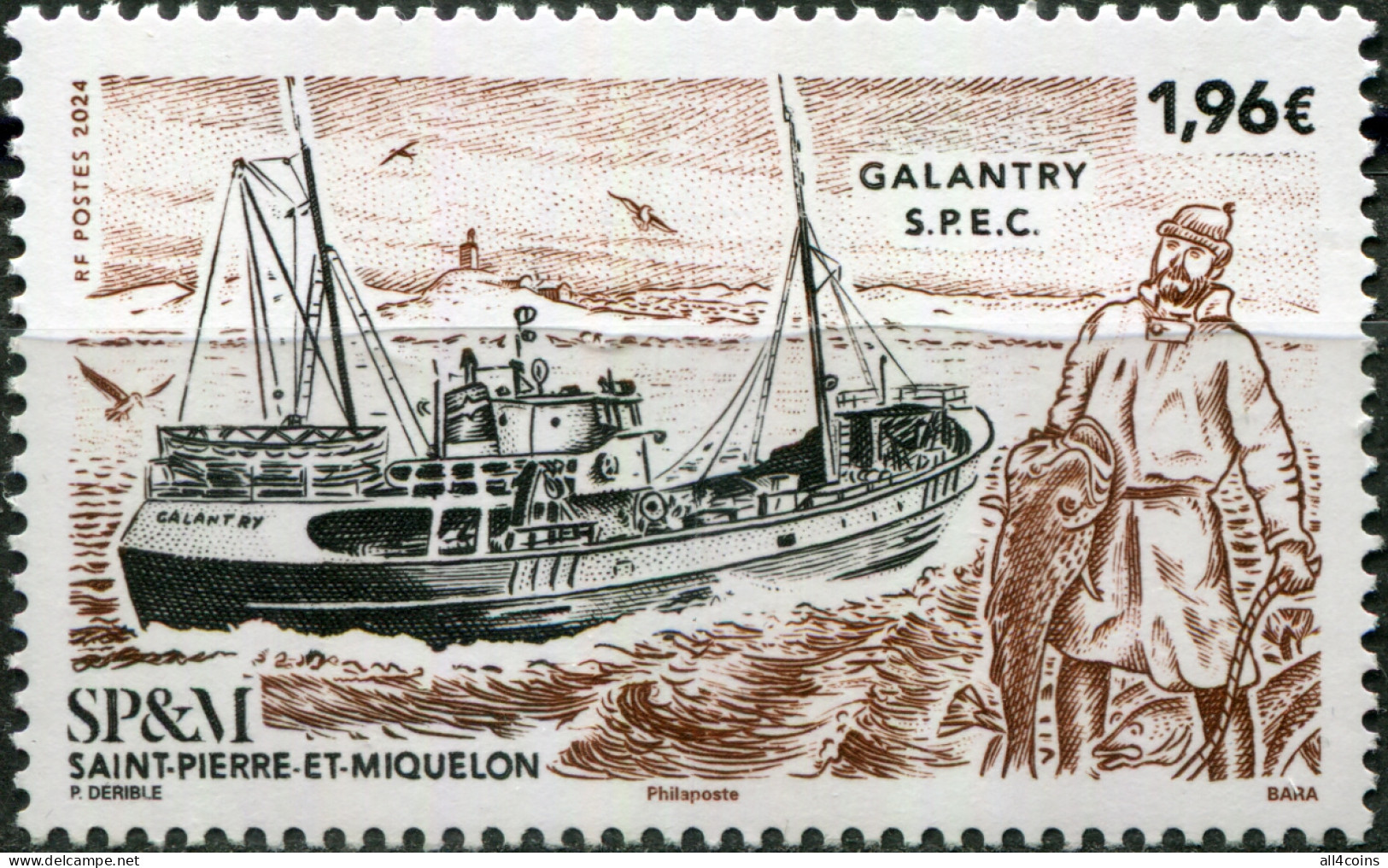 Saint Pierre And Miquelon 2024. Ship Galantry (MNH OG) Stamp - Nuovi