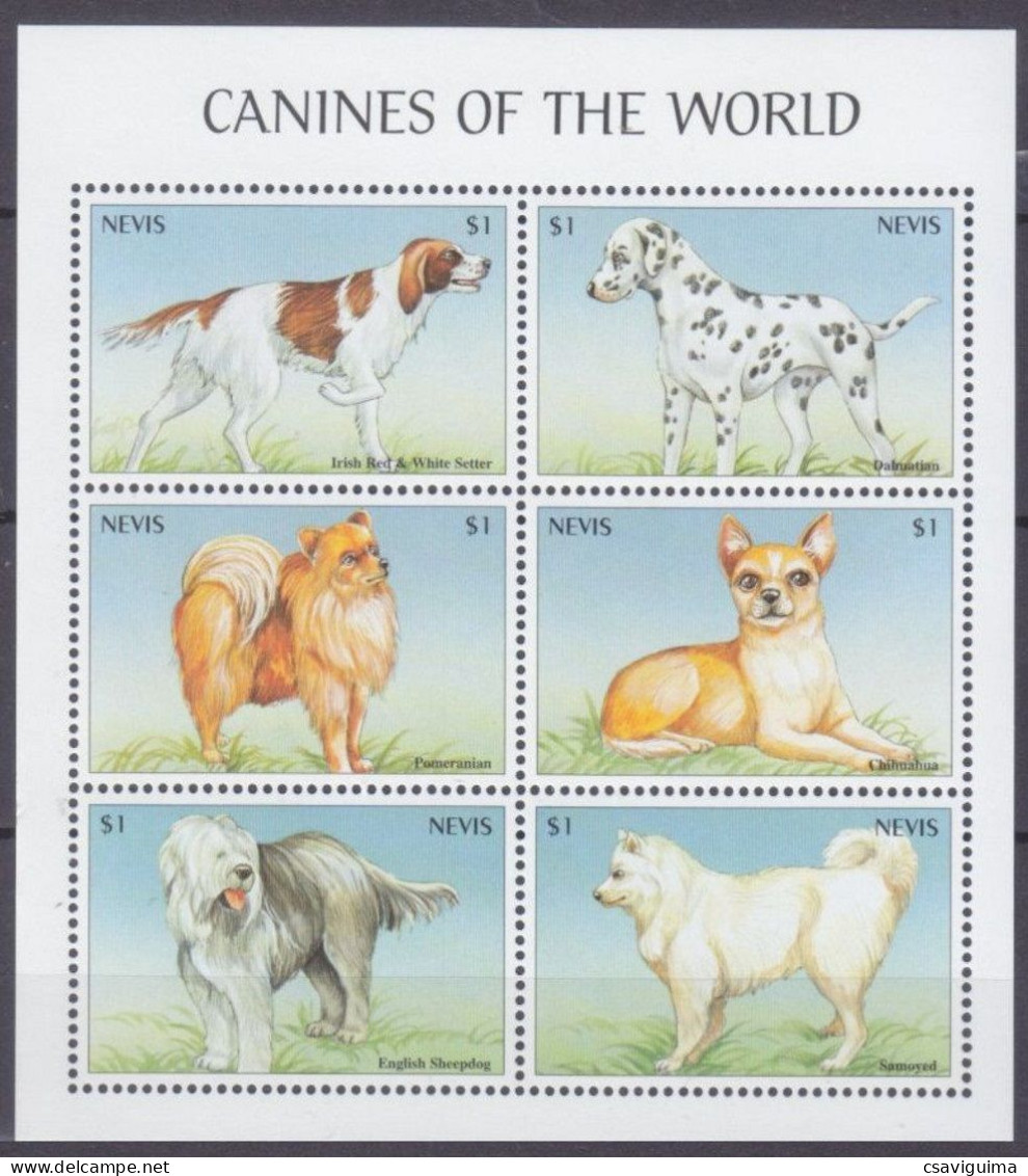 Nevis - 2000 - Dogs: Canines Of The Workd - Yv 1380/85 - Cani