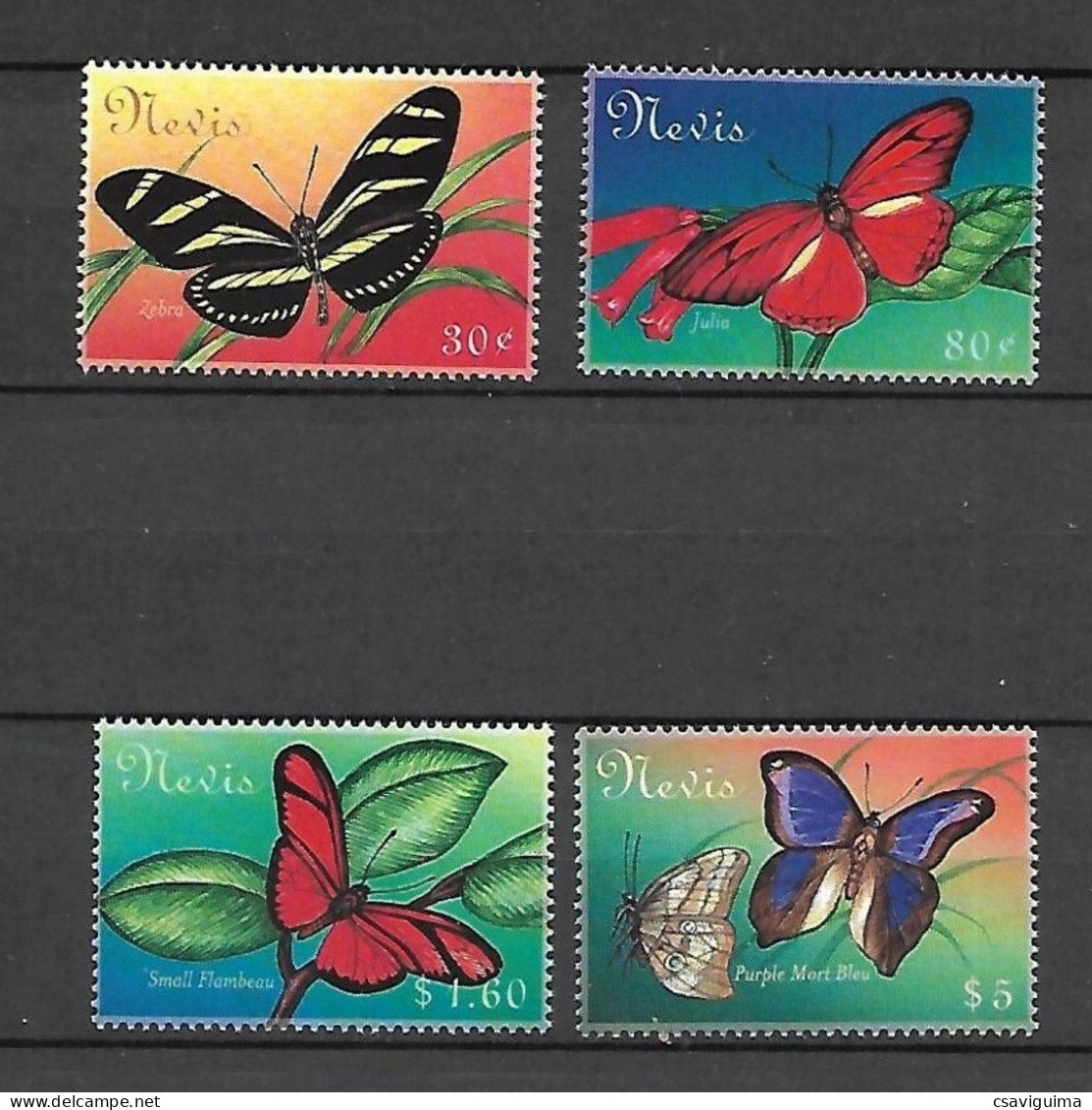 Nevis - 2000 - Butterflies - Yv 1434/37 - Schmetterlinge
