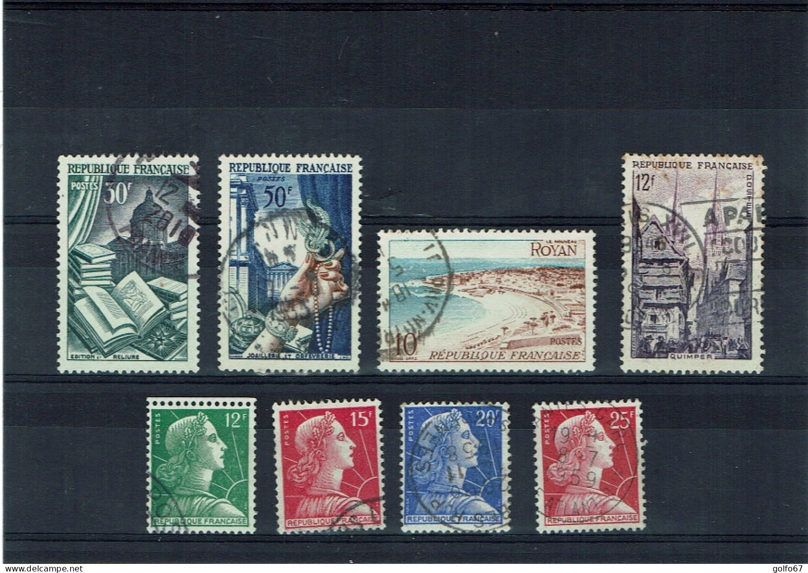 FRANCE - 1954 - 1959 - Y&T N° 971 - 973 - 978 - 1010 - 1011 - 1011B - 1011C Oblit (72684) - Usati