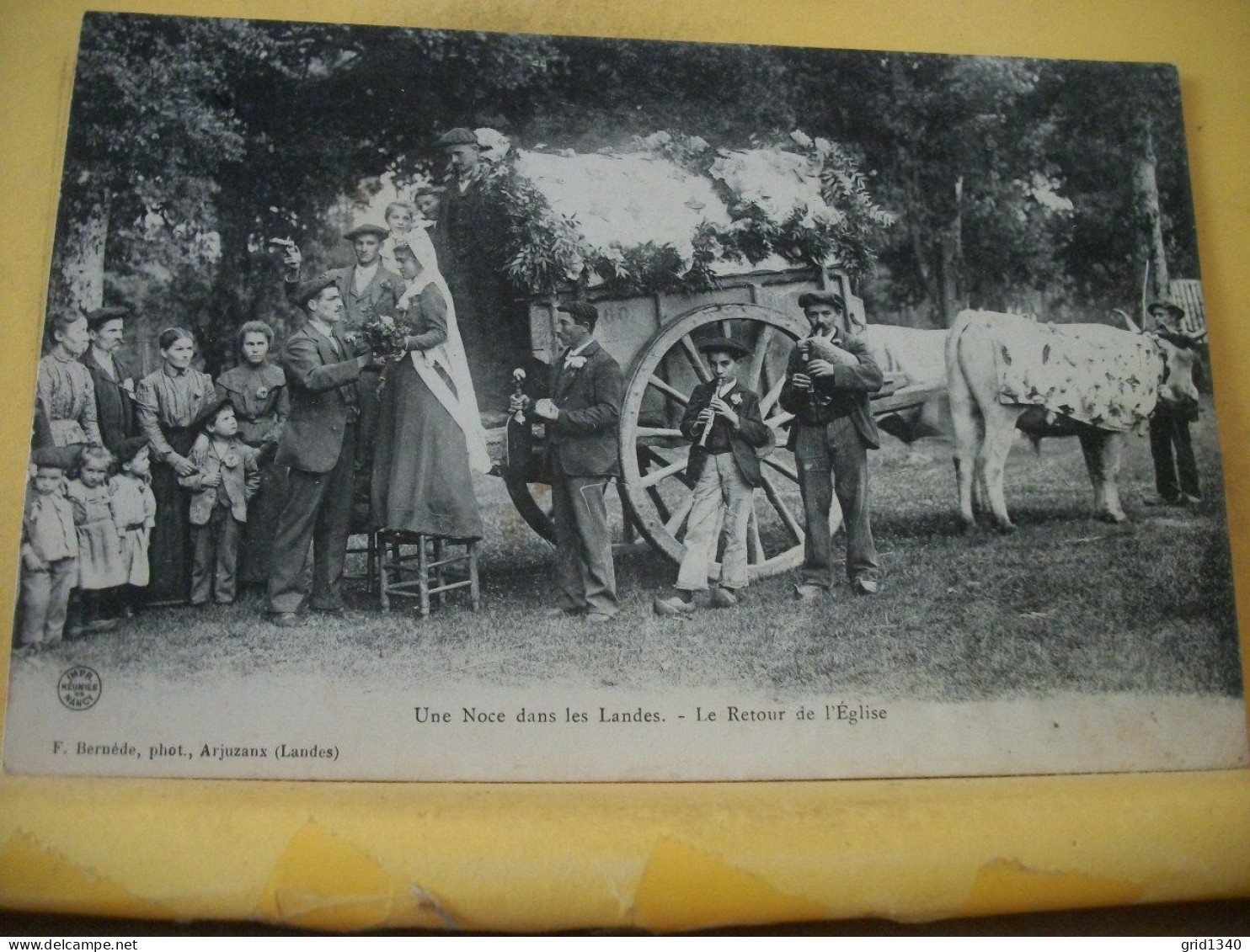 40 3971 CPA  1907 - 40 UNE NOCE DANS LES LANDES - LE RETOUR DE L'EGLISE - ANIMATION. ATTELAGE - Matrimonios