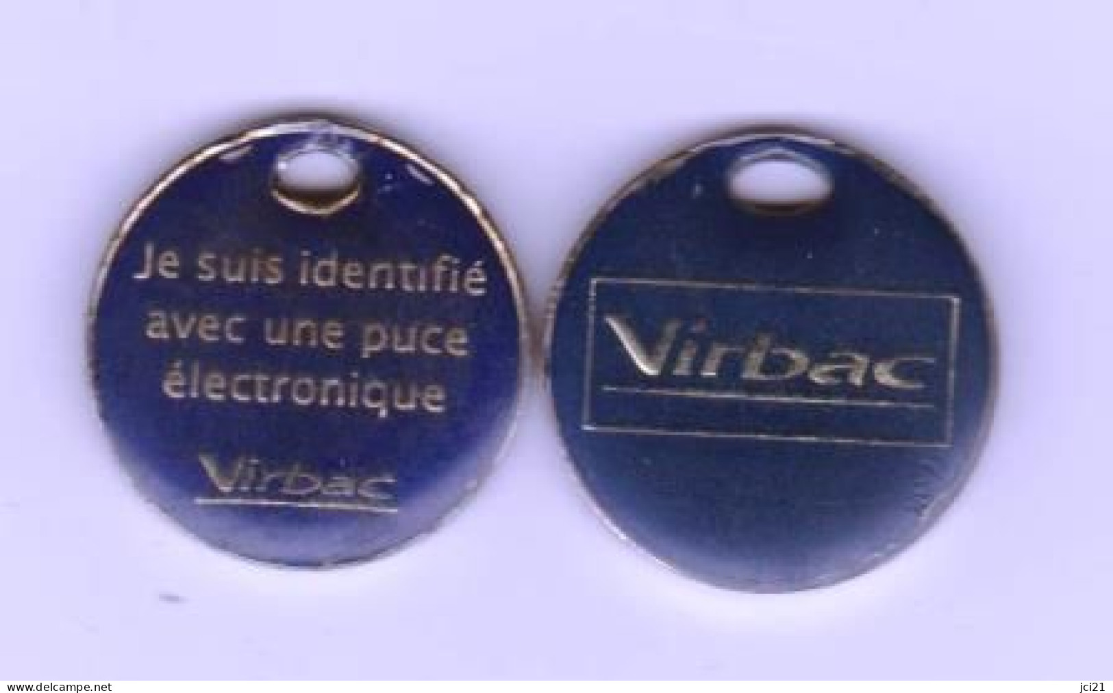 Jeton De Caddie -  " VIRBAC " Je Suis Identifié Avec Une Puce électronique  (recto-verso)_Je205 - Trolley Token/Shopping Trolley Chip