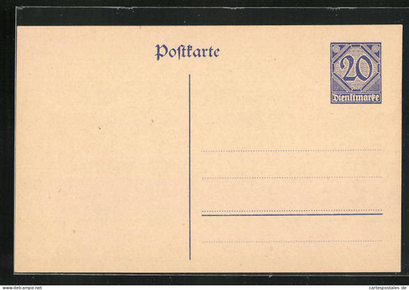 AK Ganzsache Dienstpost, Dienstmarke 20  - Postzegels (afbeeldingen)