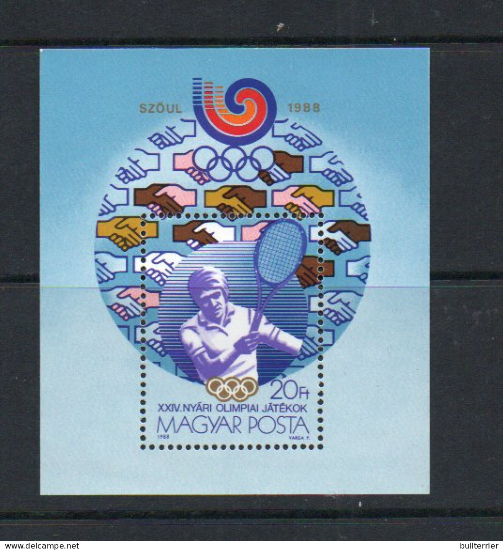 OLYMPICS - HUNGRAY - 1988 - SEOUL OLYMPICS / TENNIS   SOUVENIR SHEET S MINT NEVER HINGED  - Summer 1988: Seoul