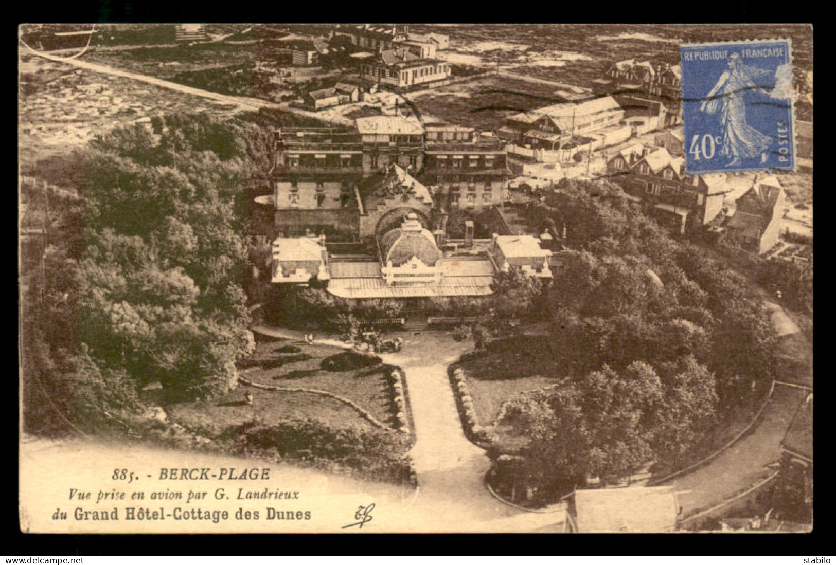 62 - BERCK-PLAGE - VUE AERIENNE DU GRAND HOTEL-COTTAGE DES DUNES - Berck