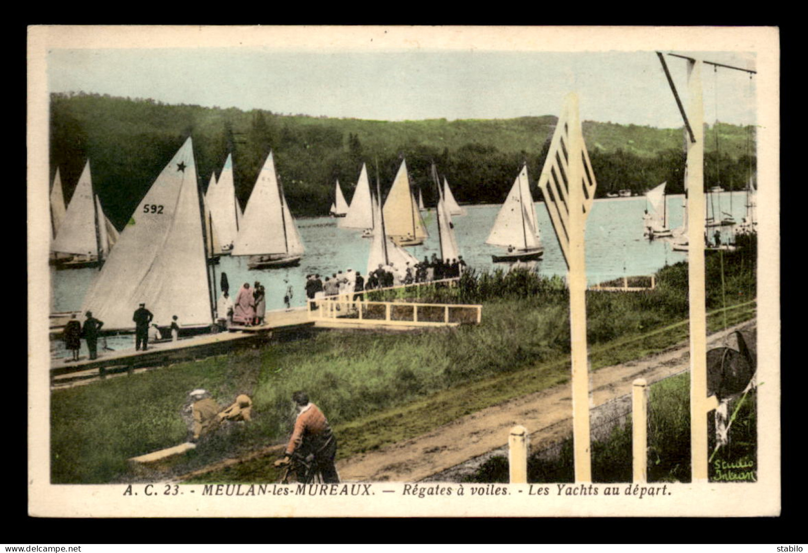 78 - LES MUREAUX - REGATES A VOILES - LES YACHTS AU DEPART - CARTE COLORISEE - Les Mureaux