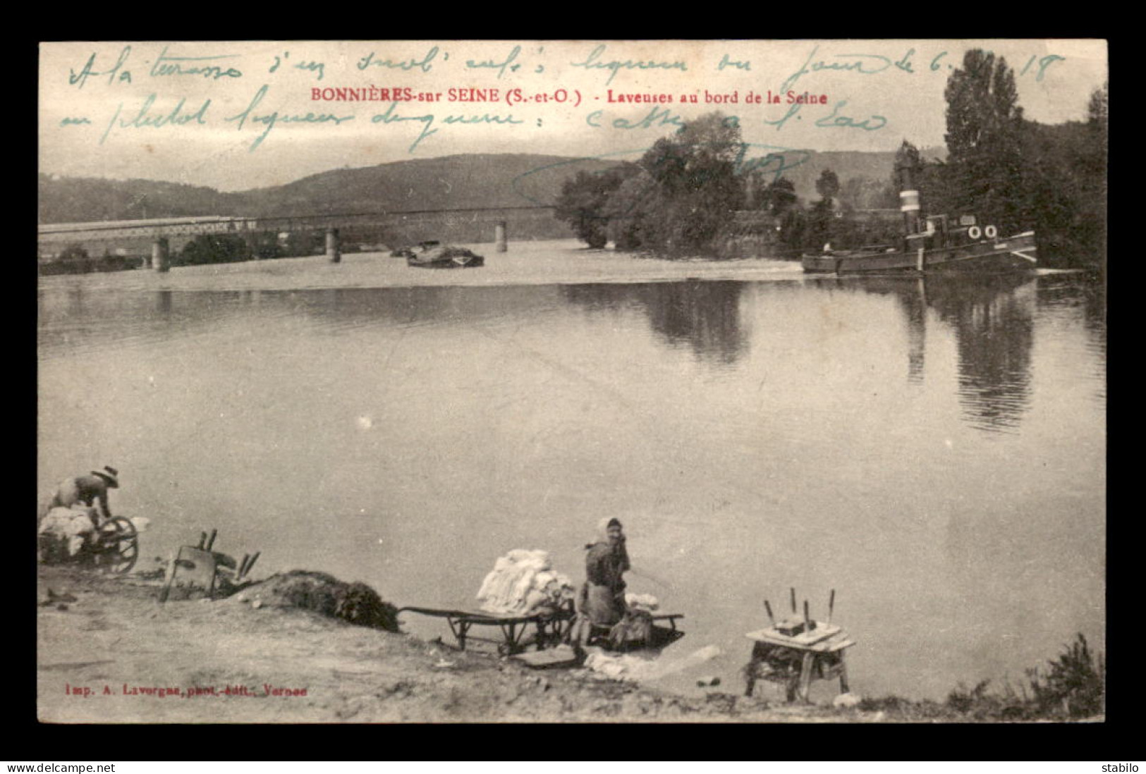 78 - BONNIERES-SUR-SEINE - BORDS DE SEINE - LAVANDIERES - LAVEUSES - LESSIVE - Bonnieres Sur Seine