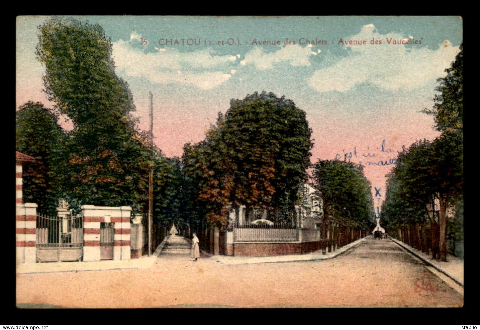 78 - CHATOU - AVENUES DES CHALETS ET DES VAUCELLES - CARTE COLORISEE - Chatou