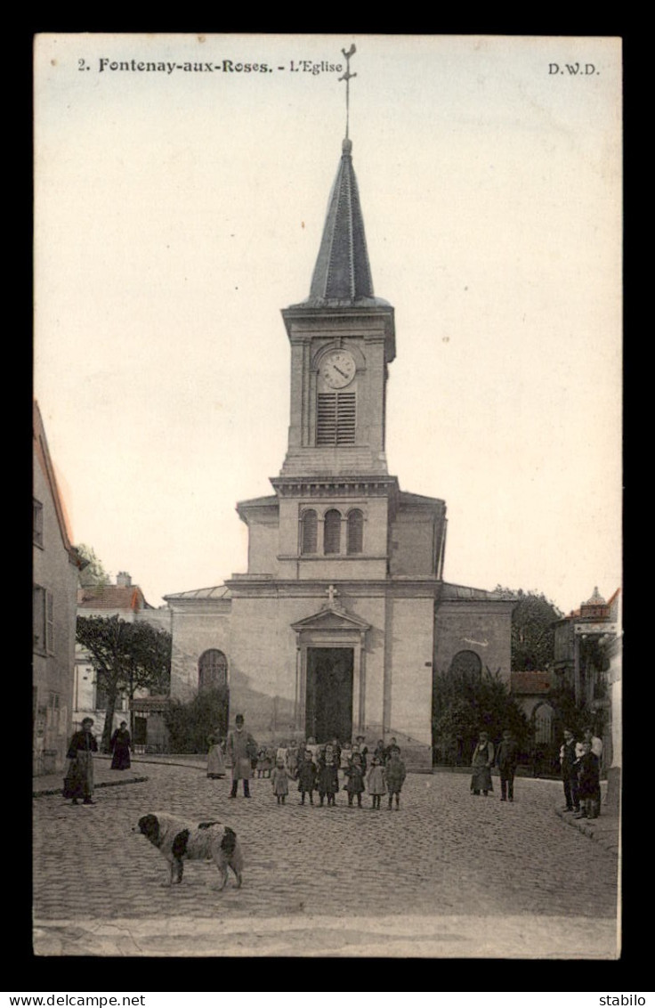 92 - FONTENAY-AUX-ROSES - L'EGLISE - CARTE COLORISEE - Fontenay Aux Roses