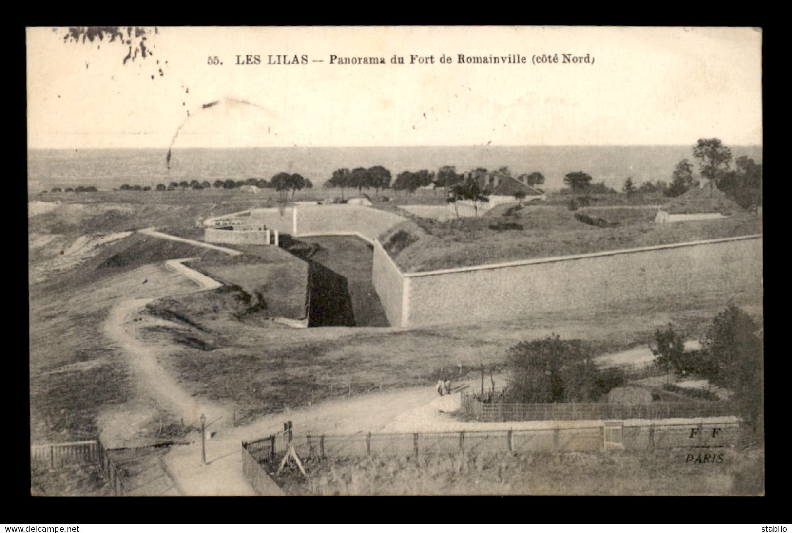 93 - LES LILAS - PANORAMA DU FORT DE ROMAINVILLE - CACHET DU FORT  - Les Lilas