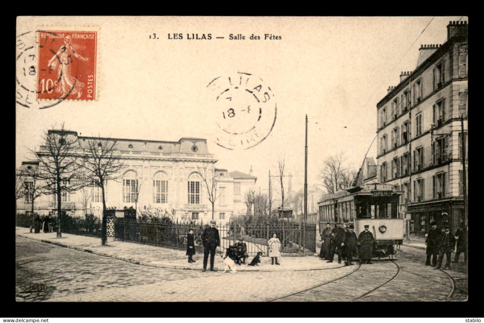 93 - LES LILAS - LA SALLE DES FETES - TRAMWAY LIGNE OPERA - Les Lilas