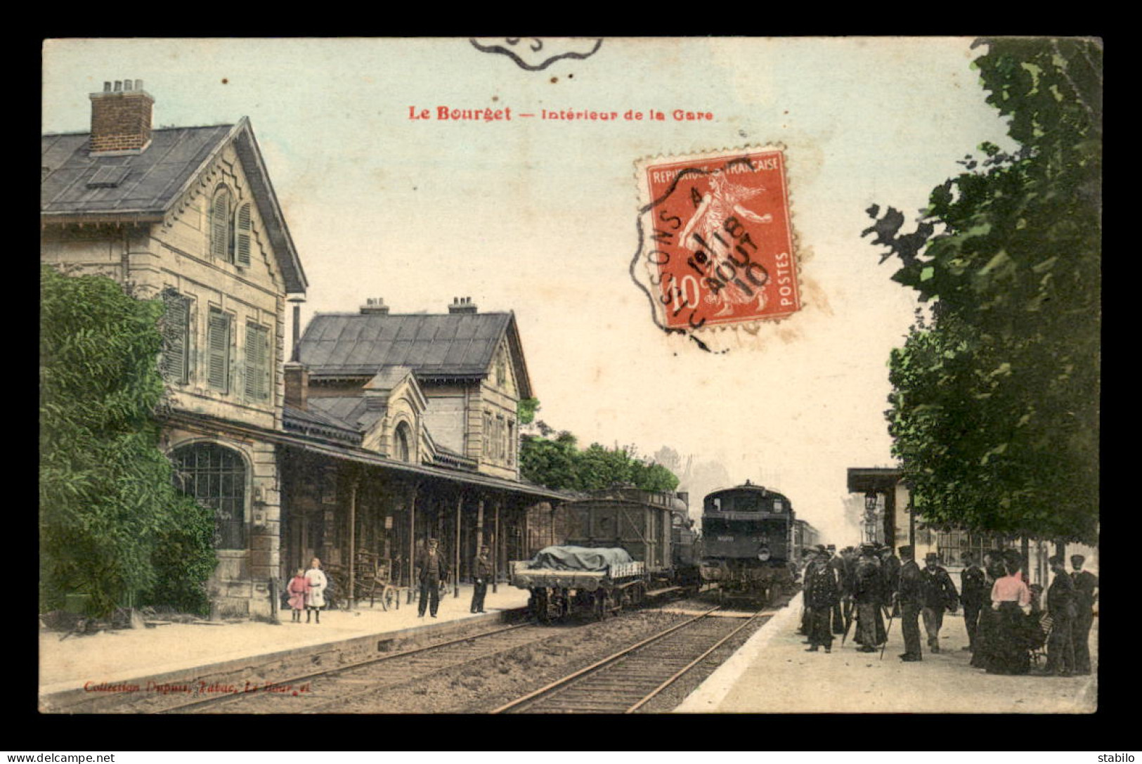 93 - LE BOURGET - TRAIN EN GARE DE CHEMIN DE FER - CARTE COLORISEE - Le Bourget