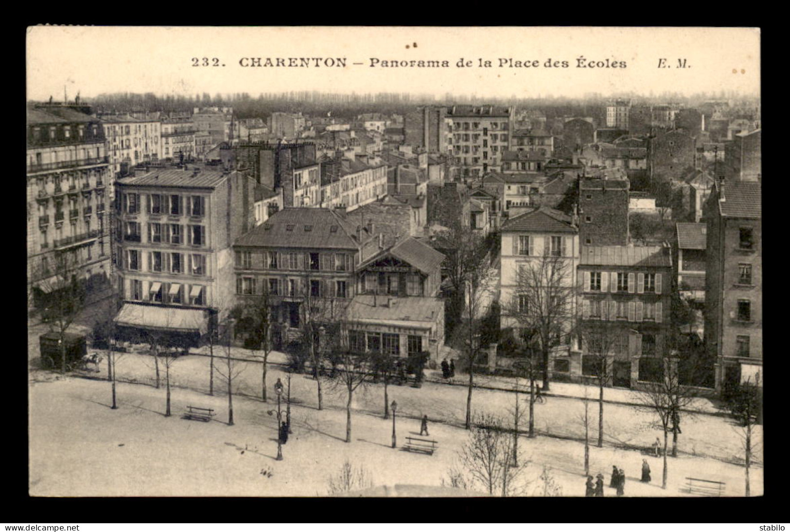 94 - CHARENTON-LE-PONT - PANORAMA DE LA PLACE DES ECOLES - CAFE DU CERCLE - Charenton Le Pont