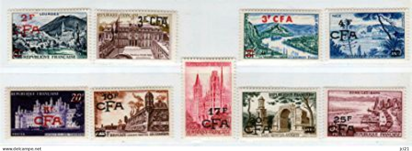 RÉUNION LOT DE 9 CFA Y&T 298A, 310, 311A, 323, 328, 332, 338, 340 ET 341 (1283)_Ti246 - Unused Stamps