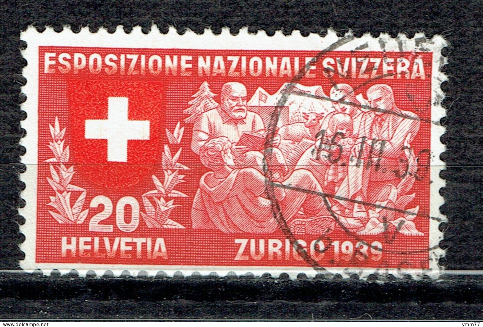Exposition Nationale De Zurich : Allégorie De L'effort Spirituel Du Peuple Suisse (en Italien) - Oblitérés