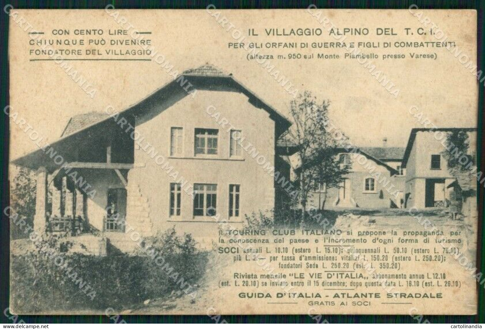 Varese Valganna Villaggio Alpino Del T.C.I. Monte Piambello Cartolina RB7088 - Varese