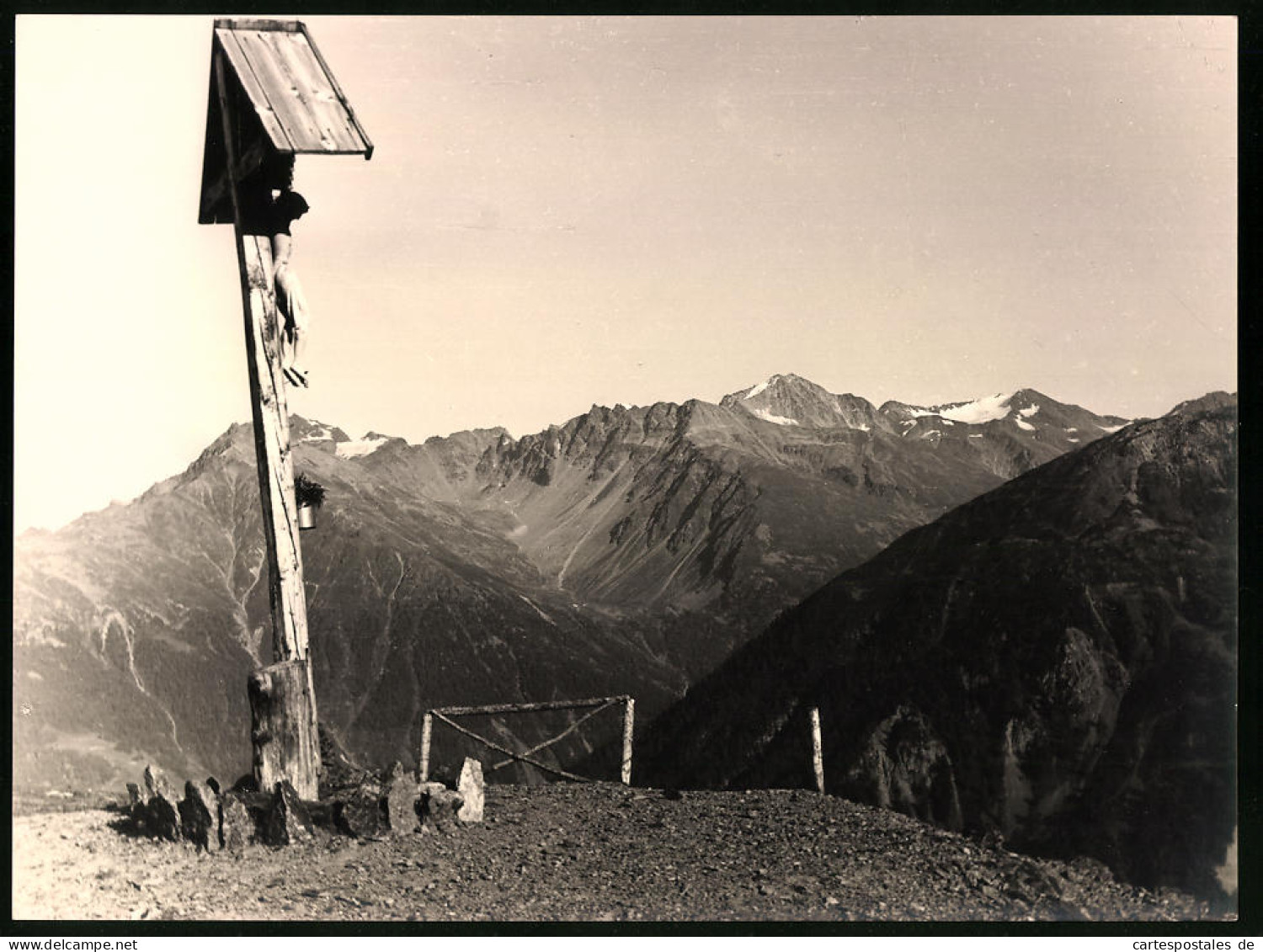 Foto Unbekannter Fotograf, Ansicht Trafoi, Gipfelkreuz Auf Einem Berggipfel  - Orte