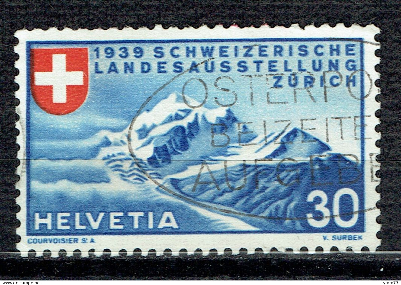 Exposition Nationale De Zurich : Pic Roseg Et Séracs Du Glacier De La Scherva (en Allemand) - Oblitérés