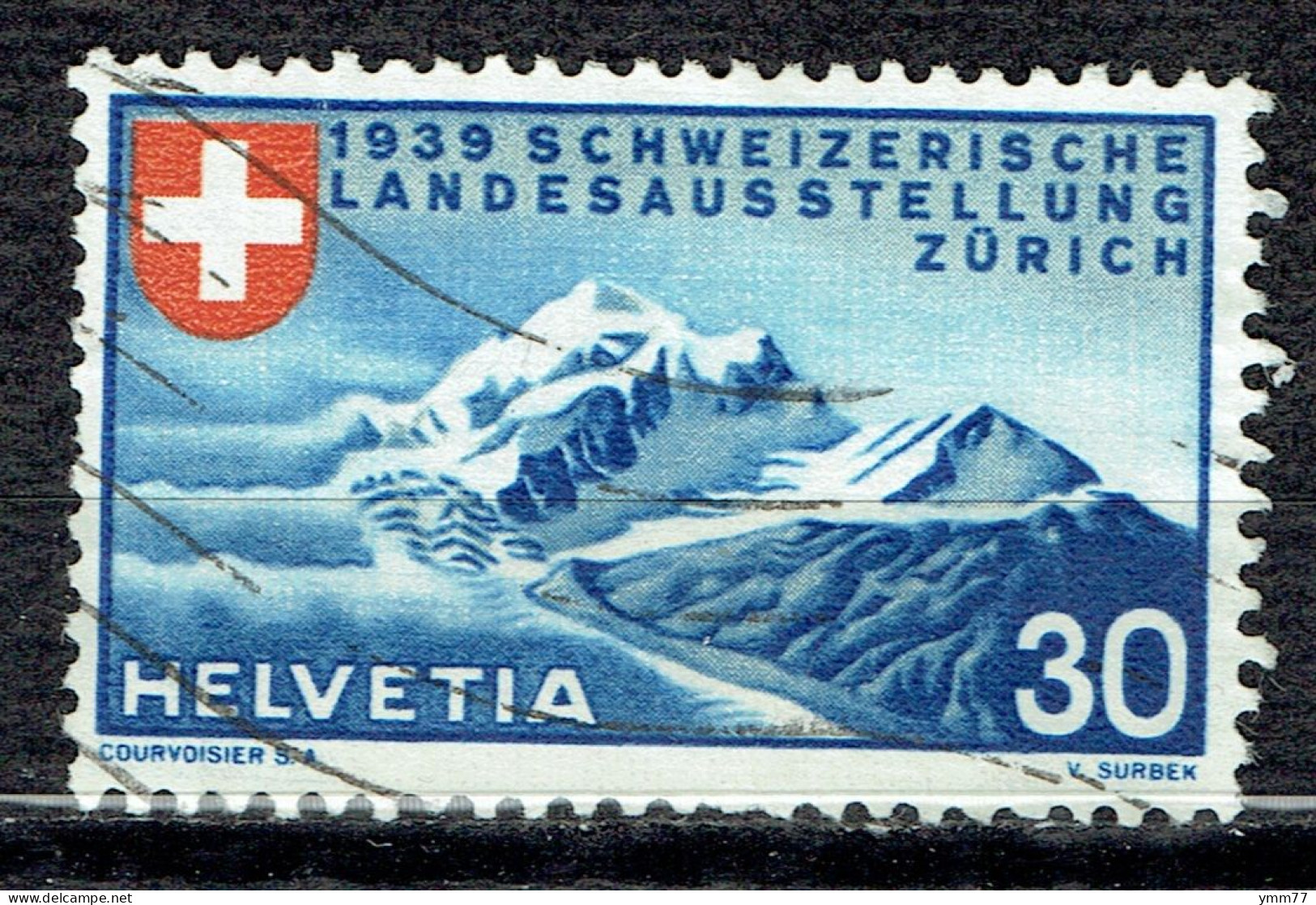 Exposition Nationale De Zurich : Pic Roseg Et Séracs Du Glacier De La Scherva (en Allemand) - Oblitérés