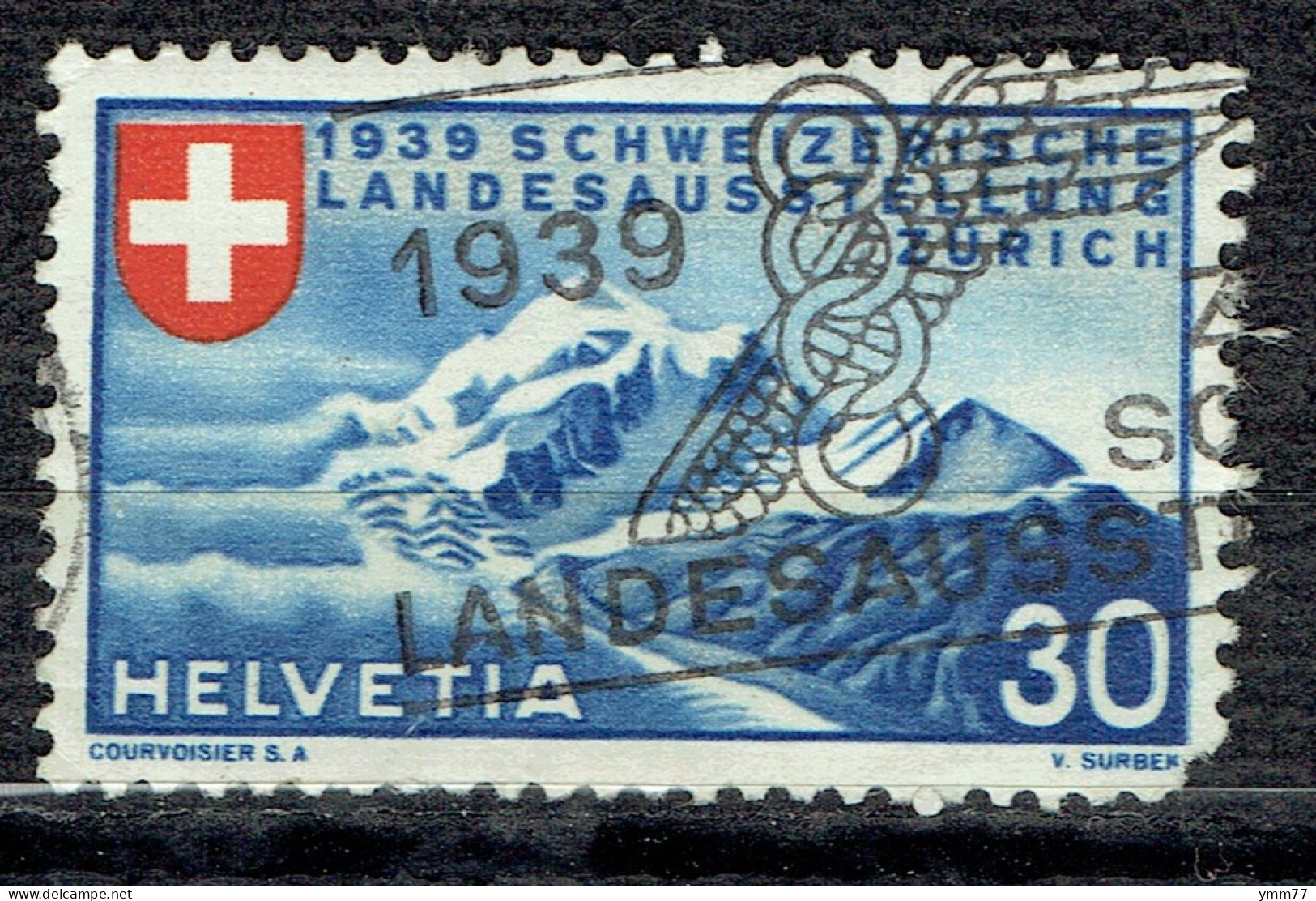 Exposition Nationale De Zurich : Pic Roseg Et Séracs Du Glacier De La Scherva (en Allemand) - Oblitérés