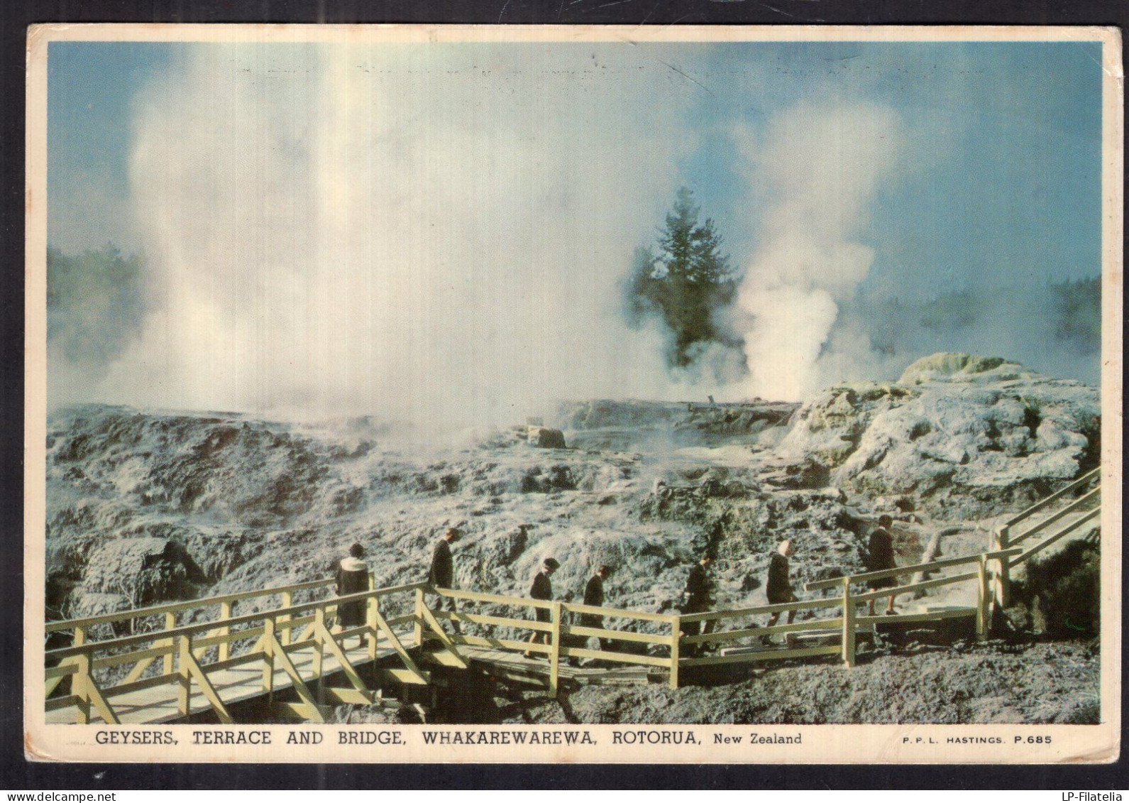 New Zealand - 1985 - Rotorua - Geysers - Terrace And Bridge - Whakarewarewa - Nouvelle-Zélande