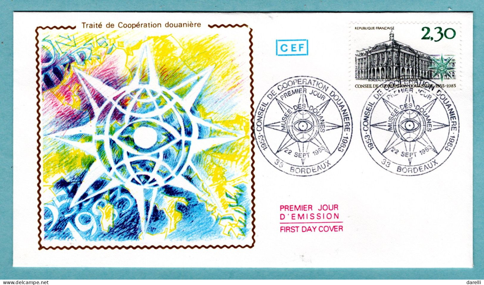 FDC France 1983 - 30ème Anniversaire Du Conseil De Coopération Douanière - YT 2289 - Bordeaux - 1980-1989